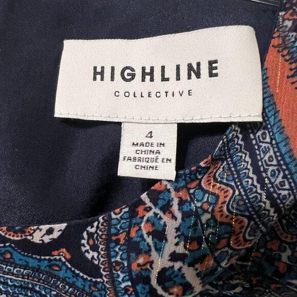 Highline Collective Paisley Print Long Sleeve Dress Women's Size 4 - Picture 3 of 4